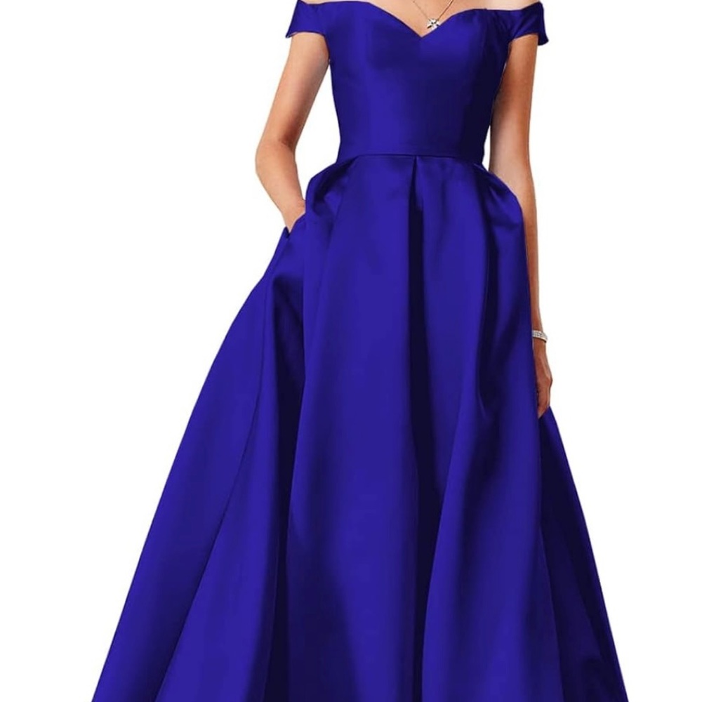 Size 16 Royal Blue lace up ball gown with pockets. Brand new, never worn w/tags